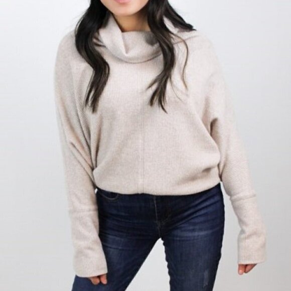 Slouchy Knit Tunic Sweater - Taupe - Picture 3 of 5